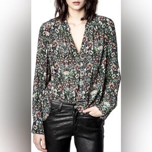 Zadig & Voltaire Tink Kaleidoscope Print Blouse women's small career boho office